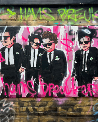 Reservoir dogs. 120 x 80 cm artprint met paint