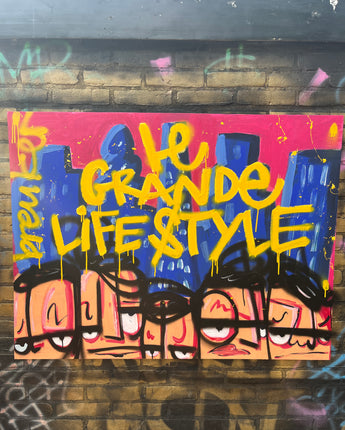 Le grande lifestyle. 120 x 90 cm painting with spray can