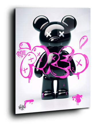 Bored bear throw up pink