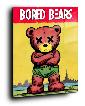 30's comic bookcover bored bear hero