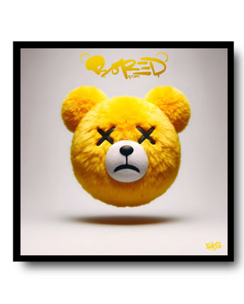 Yellow fluf. Bored bears head