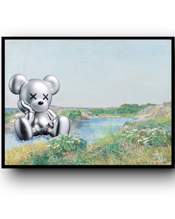 Silver bear, bored in a landscape