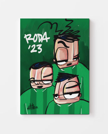 RODA '23 3 spelers poster en canvas - Hans Breuker